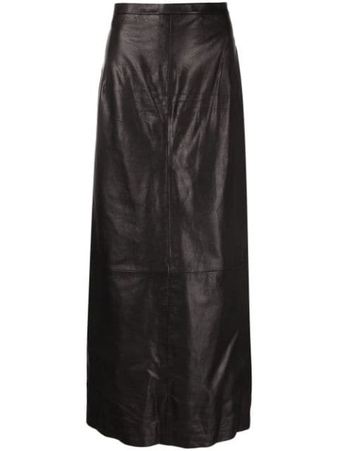Balenciaga leather A-line skirt